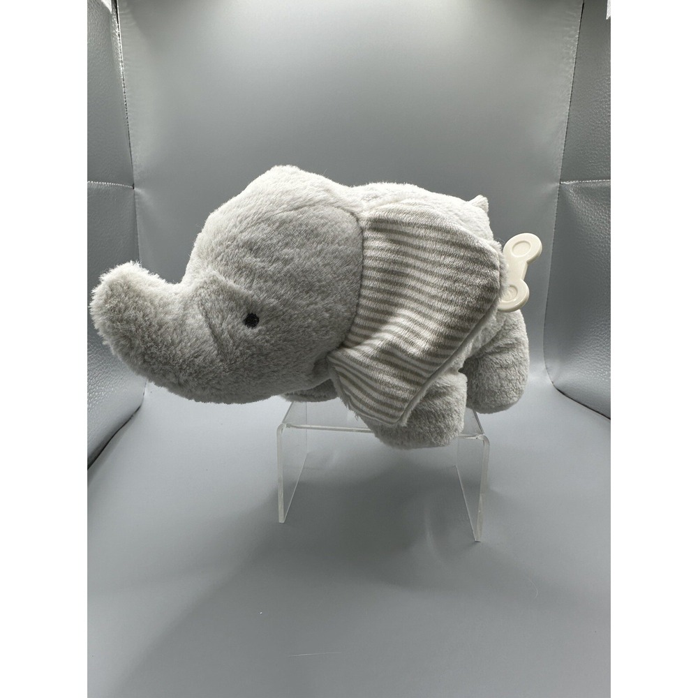 Carter's Elephant Musical Plush Wind Up Gray Stripe 9" Stuffed Animal Grey Works - Picture 5 of 16